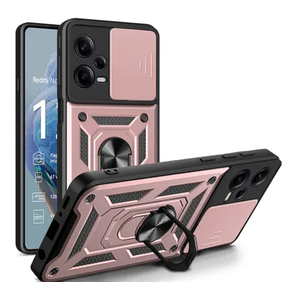 Produktbild von Outdoor Hülle Xiaomi Redmi Note 12 Pro+ Handyhülle mit Kameraschutz Ringhalter Rosegold