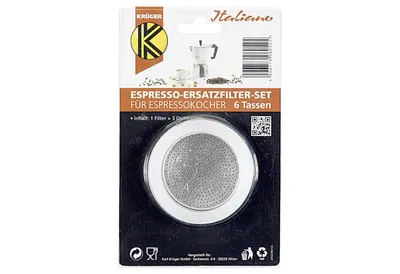 Obrázek produktu pro KARL KRÜGER Ersatzteilset Espressokocher 6 Tassen 1Filter und 3 Ringe 4teilig