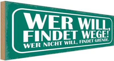 Produktbild von vianmo Holzschild 10x27 cm wer will findet Wege nicht Dekoration