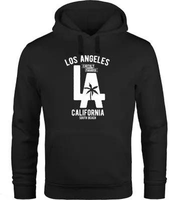 Produktbild von Hoodie Herren Los Angeles California LA Palme Neverless® schwarz 4XL