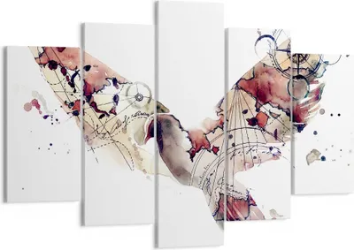 Produktbild von Bild auf Leinwand - Leinwandbild - Vogel Abstraktion - 150x100cm - Wand Bild - Wanddeko - Leinwanddruck - Bilder - Kunstdruck - Wanddekoration - Leinwand bilder - Wandkunst - EA150x100-4109
