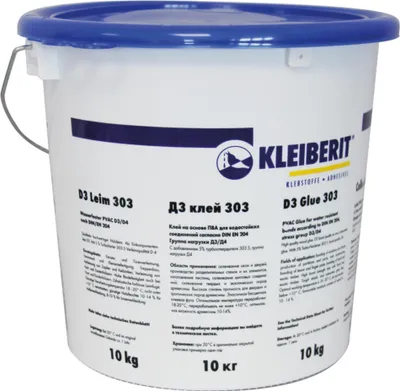 Produktbild von KLEIBERIT 303.0 Vinylkleber D3/D4 - Eimer 10kg - 303.0.1006