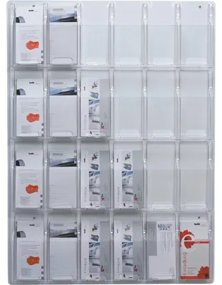 Produktbild von helit Wanddisplay Clearly 24 Fächer DIN Lang