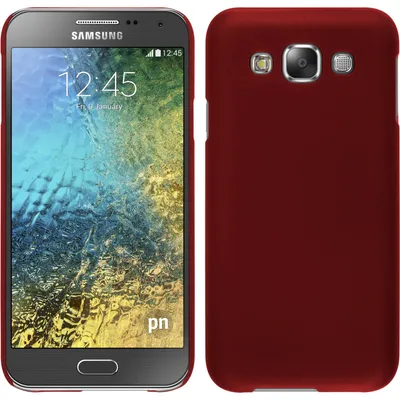Produktbild von PhoneNatic Case kompatibel mit Samsung Galaxy E5 - Hülle rot gummiert Hard-case + 2 Schutzfolien