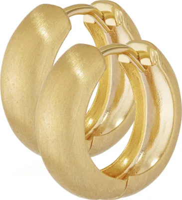 Produktbild von Paar 333 Gelbgold Klappcreolen Ohrringen 15 X5,1mm Matt Gerundet Ohrschmuck 4744
