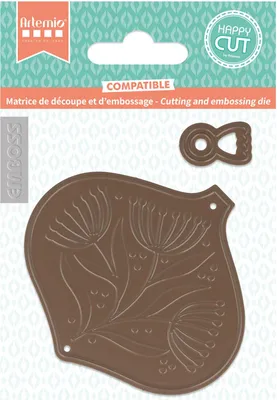 Produktbild von Schneidematrize Weihnachtskugel mit Blumenmotiv 8,6 x 7,7 cm für Karten & Scrapbooking