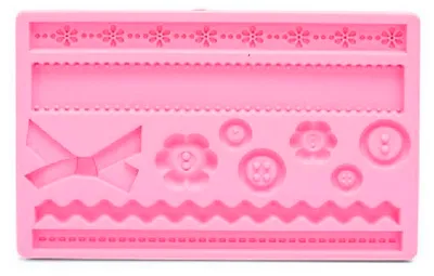 Produktbild von backzubehör 20 x 12 cm Fondantform aus rosa Silikon