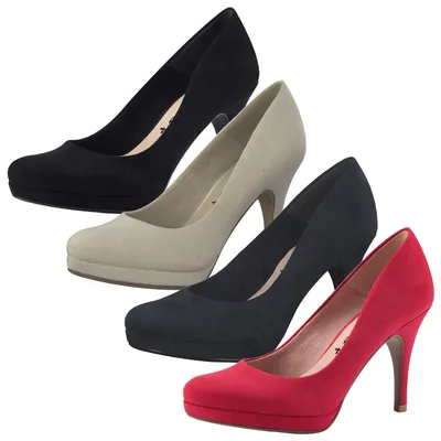 Produktbild von Tamaris Damen Pumps Plateau samtige Oberfläche Trichterabsatz 1-22447-20, Größe:41 EU, Farbe:Schwarz