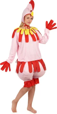 Immagine prodotto di Costume divertente da pollo unisex rosa-rosso - taglia unica (42)