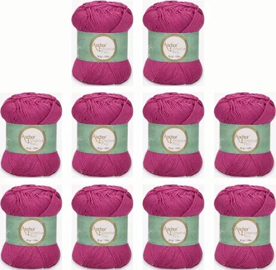 Productafbeelding van 10 bollen Anchor Creativa Fino – katoenen garen voor haakwerk (kleur 00251)