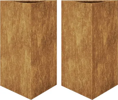 Produktbild von vidaXL Pflanzkübel 2 Stk. Dreieckig 50x43x75 cm Wetterfester Stahl