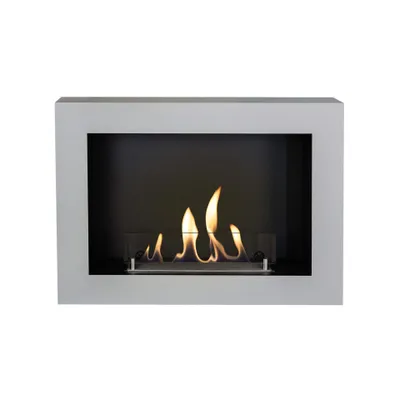 Immagine prodotto di Caminetto da parete a etanolo Xaralyn - Serra 9006 - metallo grigio - potenza termica 1,5 kW - mensola da parete con focolare integrato - caminetto decorativo