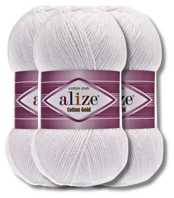 Produktbild von Alize 3x 100g Baumwolle Gold Wolle, Uni, Häkeln, Stricken (55)