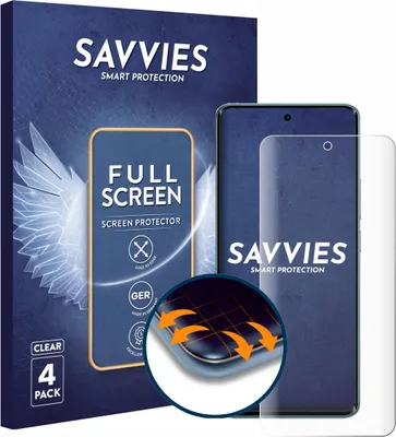 Produktbild von 4x Savvies Fullscreen Schutzfolie für Xiaomi Poco M8 Displayschutz Folie Fullcover Klar Transparent