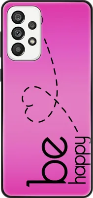 Produktbild von König Design Hülle kompatibel mit Samsung Galaxy A73 5G Kunststoff Soft Handyhülle - Handy Case Be Happy Pink