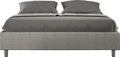 Produktbild von ITYHOME - Gepolstertes Bett ohne Lattenrost 160x190 mit Stoffbezug Labirinto 02 Grau Azelia