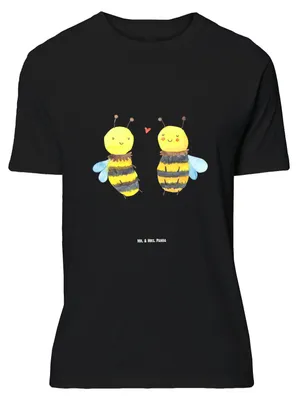 Produktbild von Mr. & Mrs. Panda Größe M T-Shirt Biene Verliebt - Schwarz - Geschenk, Tshirt, Herren, mit Spruch, Shirt