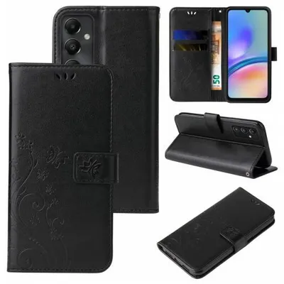 Produktbild von Kunstleder Flip-Hülle Floral für Samsung Galaxy A Serie - Farbe: Schwarz - Modellkompatibilität: Für Samsung Galaxy A05s