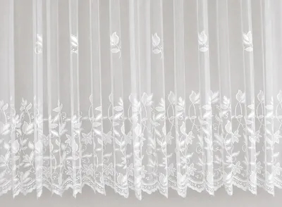 Produktbild von Fertiggardine m. Universalband versch. Größen Vorhang Gardine weiß Edel Jacquard (300,125)