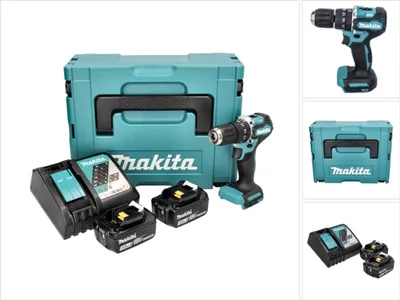Produktbild von Makita DHP 487 RFJ Akku Schlagbohrschrauber 18 V 40 Nm Brushless + 2x Akku 3,0 Ah + Ladegerät + Makpac