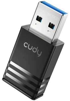 Produktbild von Cudy AX900 Dual-Band Wi-Fi 6 USB Adapter, WU900 1.0, Kabellos, USB, WLAN, Wi-Fi 6 (802.11ax), 600 Mbit/s, Schwarz