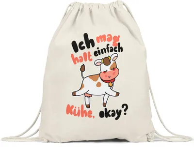 Produktbild von Ich Mag Kühe Turnbeutel Gymsack Kuh-Fans Kuh-Liebhaber Milchkuh Landwirt Geschenkidee