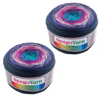 2 x 250g Farbverlaufsgarn Rainbow 09