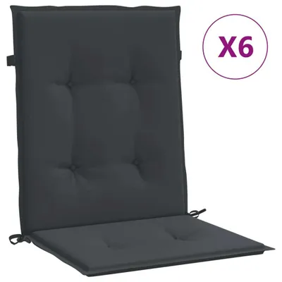 Produktbild von Gartenstuhlauflagen für Niedriglehner 6 Stk. Schwarz 100x50x3cm