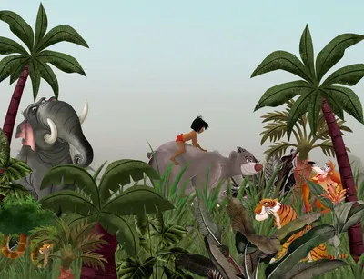 Produktbild von Disney Fototapete The Jungle Book Grün - 610068 - 300 x 280 cm