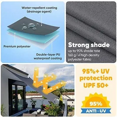 Produktbild von Famanu Sonnensegel UV-Schutz und Windschutz - wetterbeständig, atmungsaktiv 3x3x3m