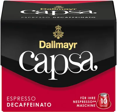 Produktbild von Dallmayr 10 Capsa Espresso Decaffeinato Kaffeekapseln 56g 10er Pack