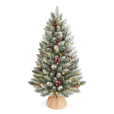 Productafbeelding van HOKEEPER Kunstkerstboom, 90 cm, met LED-verlichting, bessen en dennenappels