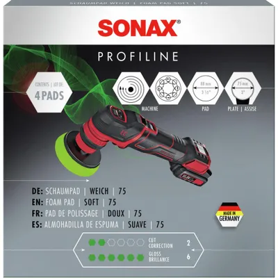 Produktbild von SONAX PROFILINE SchaumPad weich 75 | Packung (4 Stück)