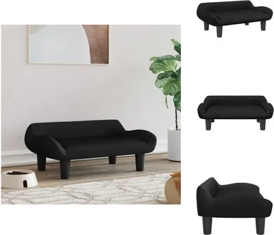 Zdjęcie produktu dla vidaXL Legowisko dla psa czarne 70x40x24 cm aksamitne - Legowiska dla psów