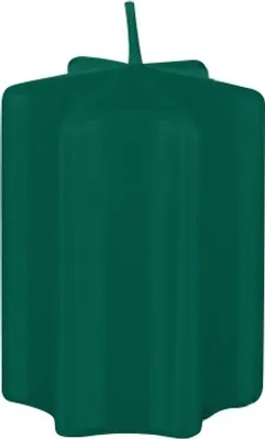 Produktbild von Sternkerzen Dunkelgrün 8 x Ø 6 cm, 4 Stück, Adventskerzen, Weihnachtskerzen