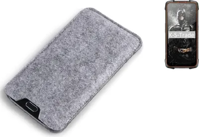 Produktbild von K-S-Trade Filz Handyhülle kompatibel mit Cubot KingKong 5 Pro Schutzhülle Filztasche Filz Tasche Case Sleeve Handy Hülle Filzhülle grau