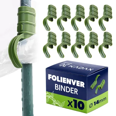Obrázek produktu pro KADAX Spony na fólii do skleníku, Ø 14 mm, 10 ks, plastové spony do skleníku, spony pro bezpečné upevnění fólie a sítě na trubky