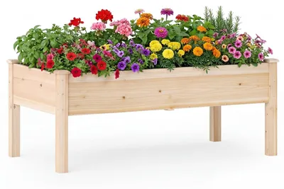 Immagine prodotto di Aiuola rialzata in legno con fori di drenaggio, 122x62 cm