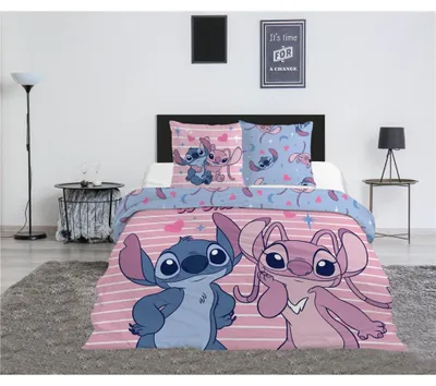 Image de Housse de couette Angel and Stitch Love you to the stars 240 x 220 cm - polycoton