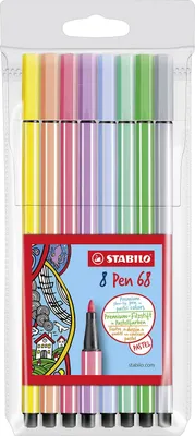 Produktbild von Premium-Filzstift - STABILO Pen 68 - 8er Pack - Pastellfarben