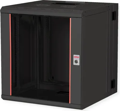 Produktbild von ROLINE 19-Zoll Wandgehäuse Pro 12 HE, 600x600 BxT zweiteilig schwenkbar schwarz