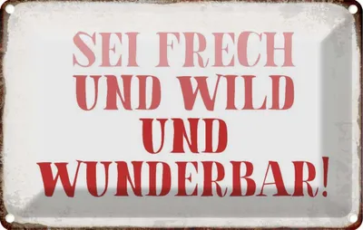 Produktbild von vianmo Blechschild 12x18 cm sei frech und wild wunderbar Spruch Zitat