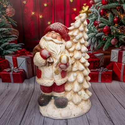 Produktbild von Solis Decor Figur Weihnachtsmann mit Weihnachtsbaum