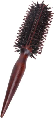 Produktbild von Haarkamm für die Haarpflege, professionelles Salon-Stylingwerkzeug, runder Lockenkamm aus Holz und Haarbürste für Friseure