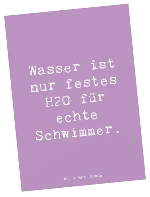 Produktbild von Mr. & Mrs. Panda Ansichtskarte Spruch Schwimmen Abenteuer - Lavendeltraum - Geschenk, bildkarte, Wasser, Postkarte, Sportart, Grußkarte, Sportler Geschenke, Ausdauer