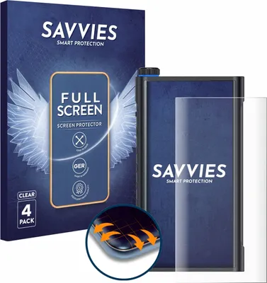 Produktbild von 4x Savvies Fullscreen Schutzfolie für FiiO M15s Displayschutz Folie Fullcover Klar Transparent