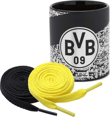 Produktbild von Borussia Dortmund BVB Tasse Südtribüne + 2 Paar Fan-Schnürsenkel 2# 5#