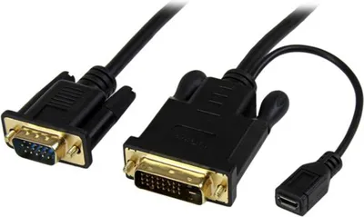 Produktbild von StarTech.com 90cm aktives DVI auf VGA Kabel - DVI-D zu VGA Adapter / Konverter - 1920x1200, 0,9 m, VGA (D-Sub), DVI-D + USB, Männlich, Männlich/Weiblich, Gerade