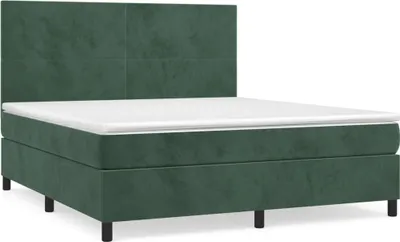 Obrázek produktu pro vidaXL Postel Boxspring s matrací Dark Green 160x200 cm Velvet