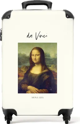 Produktbild von NoBoringSuitcases.com® Koffer Handgepäck Trolley Rollkoffer Kleine Reisekoffer mit 4 Rollen - Kunst - Da Vinci - Mona Lisa - Mädchen - Vintage - Cabin Size < 55x40x23 cm & 55x40x20 cm - Fotokoffer - Kabinenkoffer - BoardgepäckHandgepäck Koffer 55x35x20 cm, 36L,